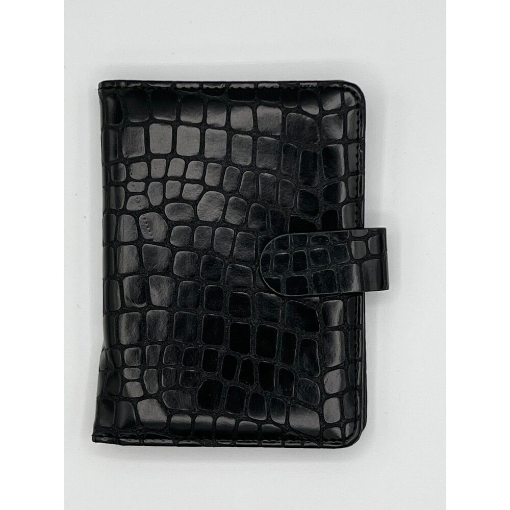 Melsbrinna Black Croc Passport Holder Travel Wallet RFID Organizer Case